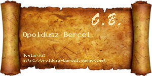 Opoldusz Bercel névjegykártya